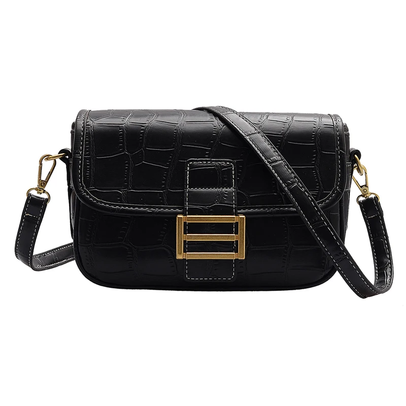 

Stone Pattern Square Crossbody Bag 2020 Fashion New High Quality Pu Leather Women's Designer Handbag Lock Shoulder Messenger Bag