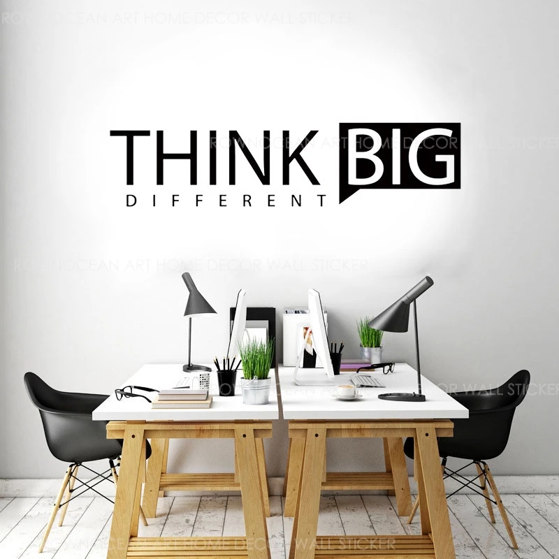 Офисная настенная виниловая наклейка с надписью Thank Big разные цвета