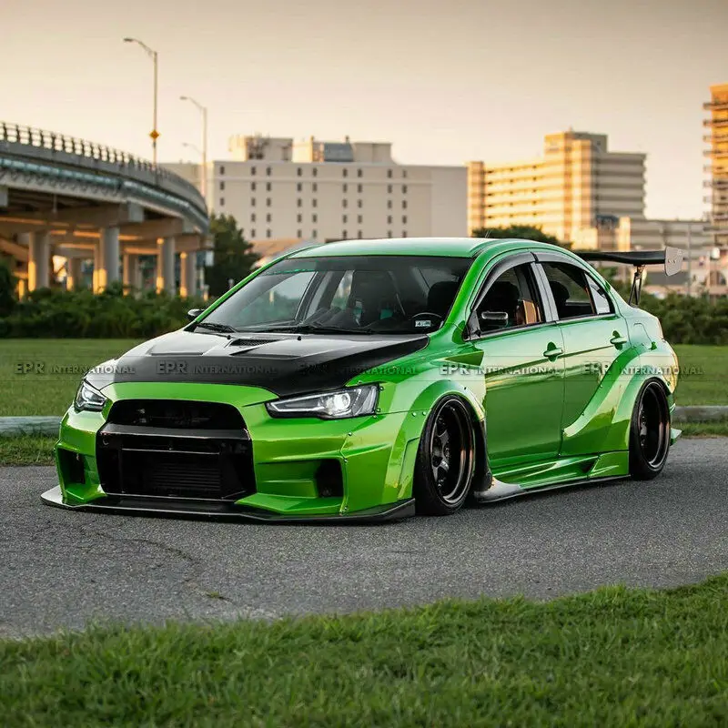 

For MITSUBISHI EVO Evolution 10 VR2 Wide Style Carbon Front Bumper Lip Body Kit