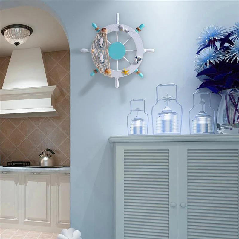 Морской под дерево рулевое колесо Пляжная яхта лодка корабль рыболовная сеть