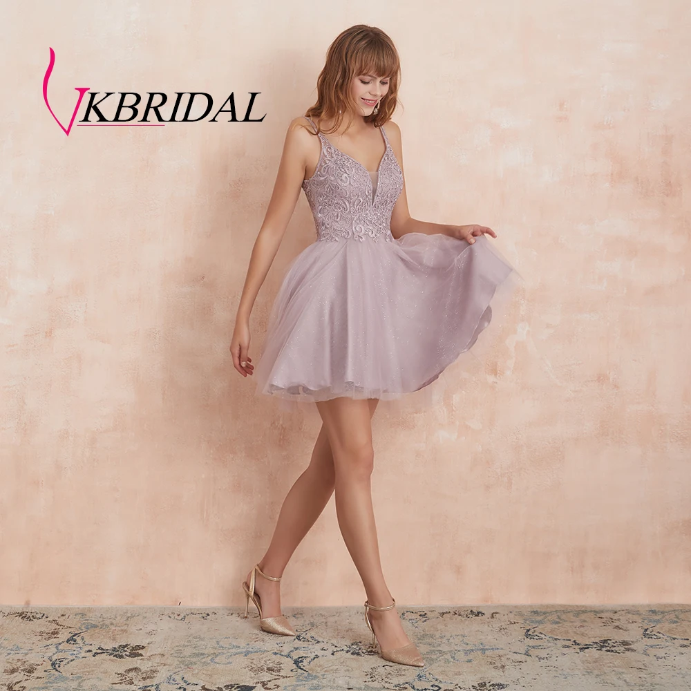 VKBRIDAL сексуальные короткие платья для выпускного вечера с открытой спиной 2019 тюль