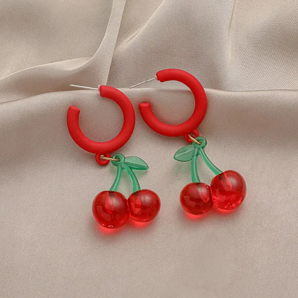 

Exquisite Dangle Earrings Emulational Fruit Vivid Cheery Drop Earrings Eardrop Drop Earrings 1 Pair