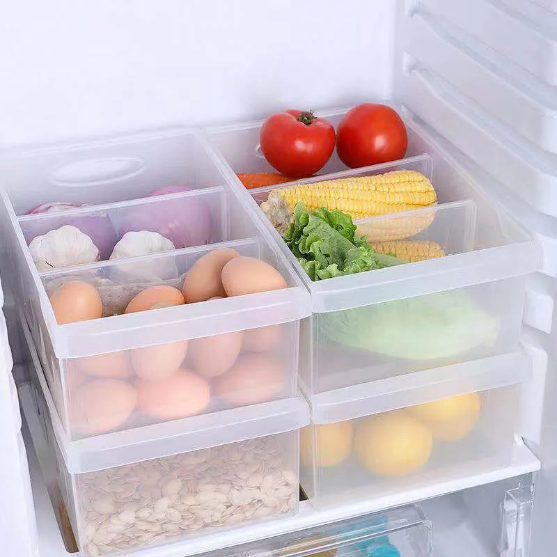 New Household Refrigerator Storage Box Plastic Rectangular Compartment Vegetable Fruit Freezer Kitchen | Дом и сад