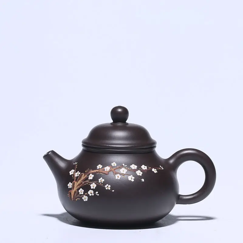 

Pure handmade purple clay teapot Yixing raw ore black clay Rongtian teapot online shop