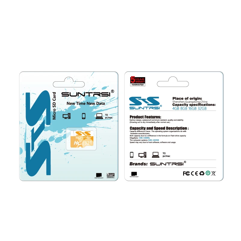 Suntrsi Microsd 64GB 32GB Class 10 C10 High Speed Memory Card suit for Phones Cameras Micro SD 16GB 8GB Original Genuine package |