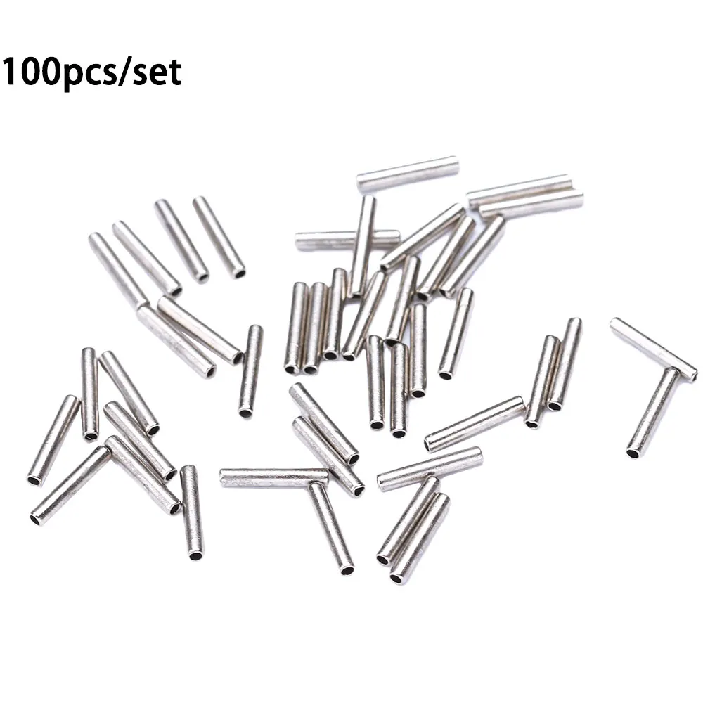 100 шт. черная круглая медная рыболовная трубка Рыболовный инструмент обжимные