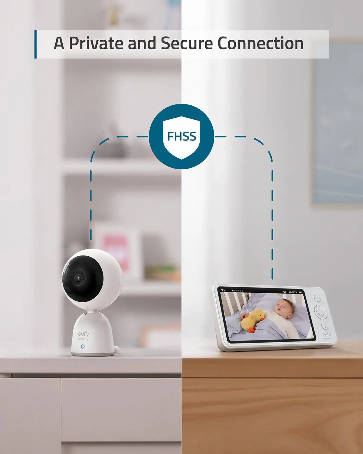 Видеоняня eufy Security разрешение 720p большой 5-дюймовый дисплей аккумулятор 5200 мАч