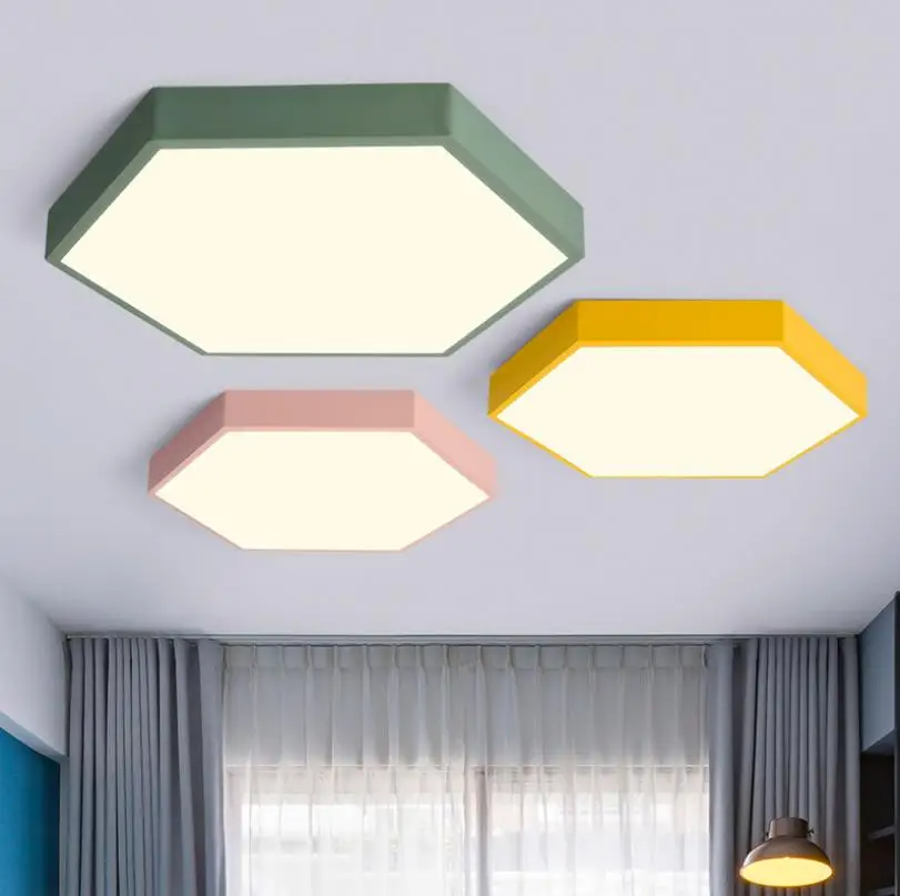 Ультратонкий Светодиодный современный потолочный светильник шестигранная