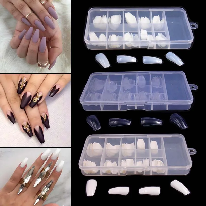 100 шт. Профессиональная форма накладные ногти Советы практика лак гель