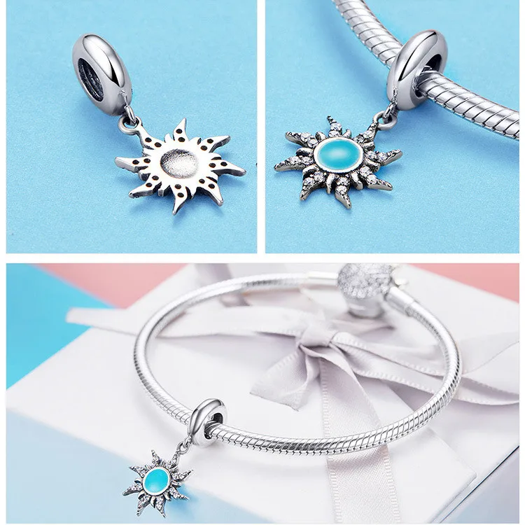 Подходит для браслета Pandora, серебро, 925, милый циркон, попугай, Kingfisher, амулеты CZ, единорог, пчела, велосипед, бусины для изготовления ювелирных изделий