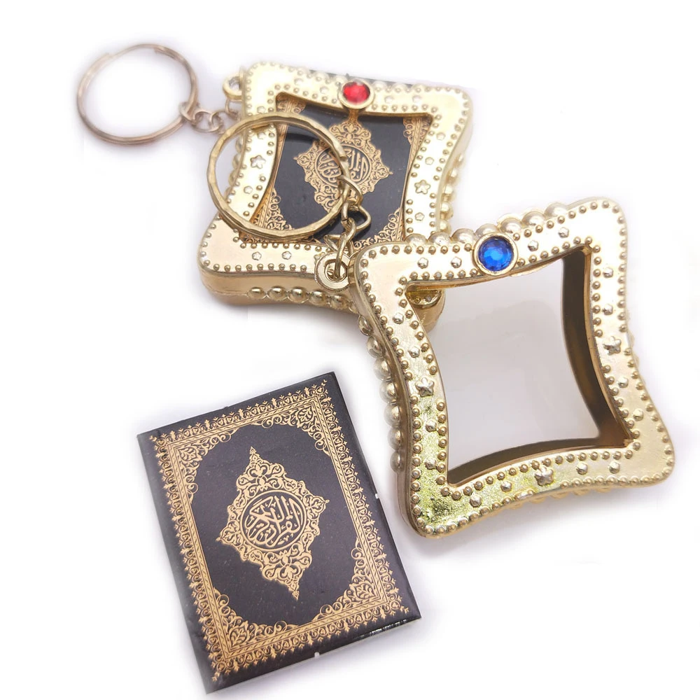

Mini Ark Quran Book Koran Pendant Muslim Auto Car Keychain Bag Purse Decoration Ornament Key Ring Key Chains Bag Accessories