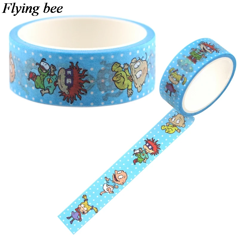 Забавная мультяшная аниме Васи лента Flyingbee 15 мм x 5 м бумажная декоративная