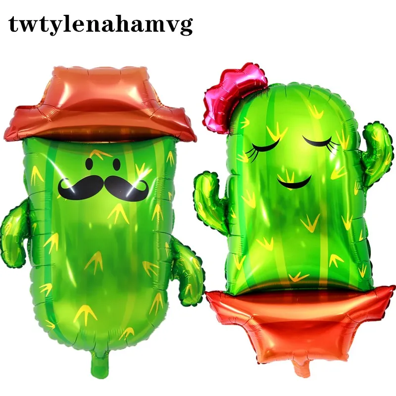 Новый зеленый мультяшный персонаж форма мексиканский кактус фольгированный шар