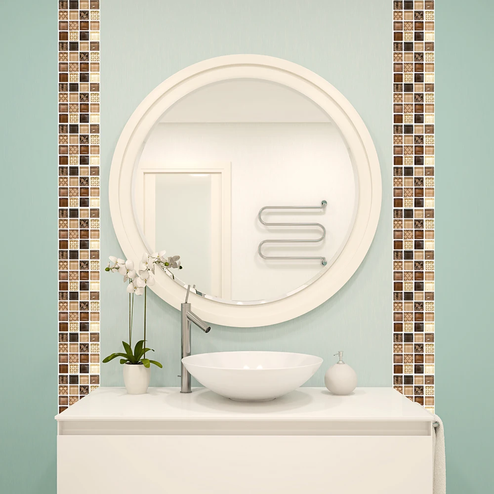 18 шт. настенные наклейки для ванной ПВХ мозаика кухонные водонепроницаемые