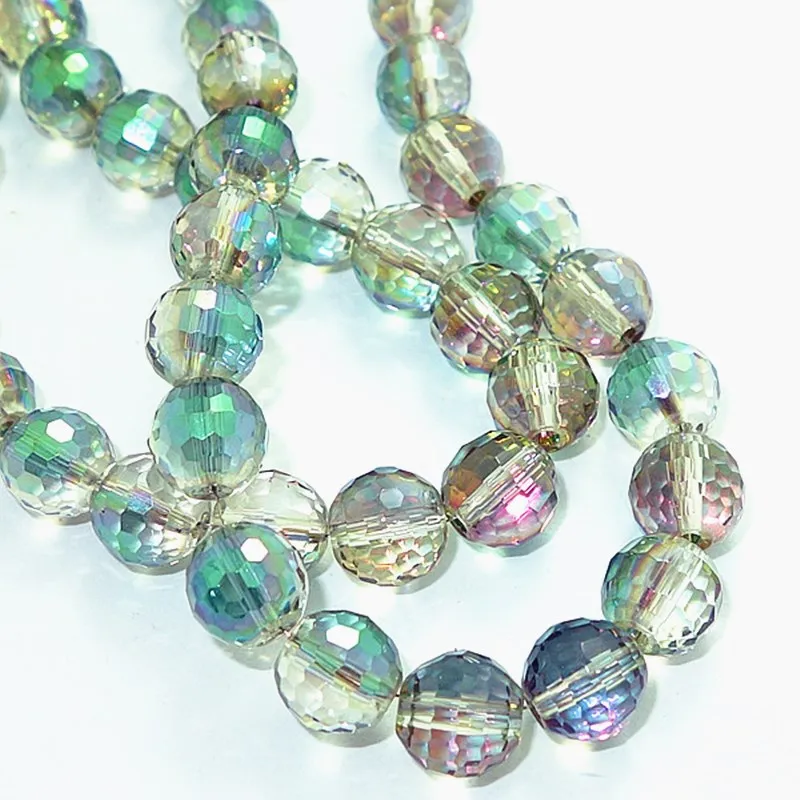 Оптовая продажа 40 шт. 96 граней Круглые граненые бусины из хрустального стекла
