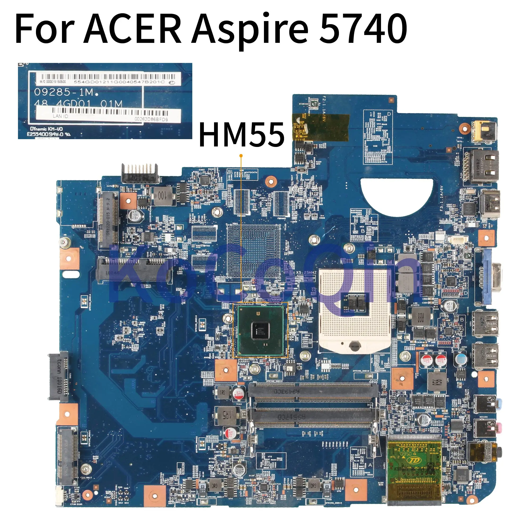 KoCoQin материнская плата для ноутбука ACER Aspire 5740 5740G HM55 48.4GD01.01M JV50 CP MB 09285 1M|Материнские