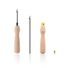 Ручка для вязания, вышивания, валяния, перфорации, Нитевдеватель, деревянная ручка, сделай сам, инструмент Аксессуары для шитья