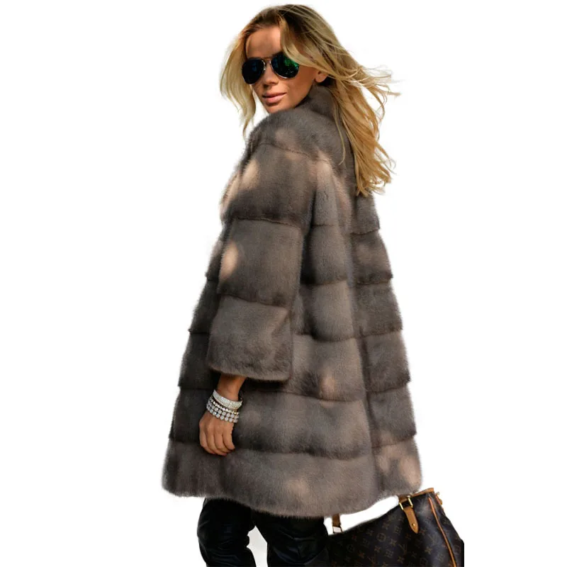 Новинка 2020 модное зимнее женское пальто TOPFUR шуба из натурального меха норки для