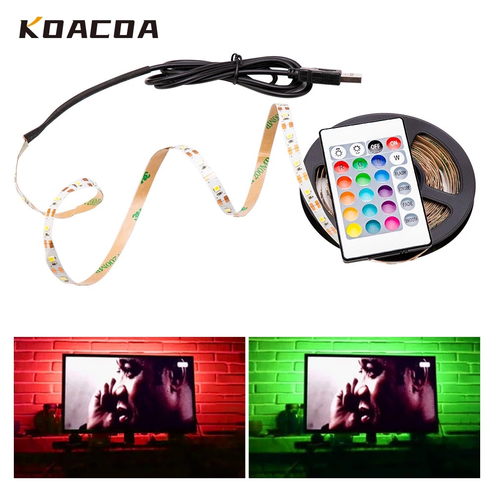 5V USB RGB Светодиодные ленты лампы 2835SMD гибкий светодиодный светильник лента 50CM1M м 2 3