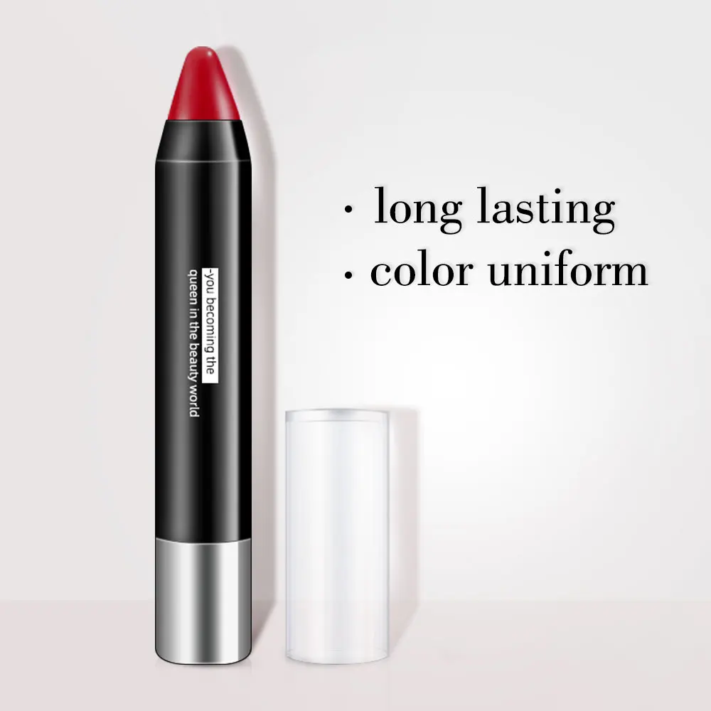 Новинка 6 цветов классическая черная трубка Увлажняющая губная помада легко