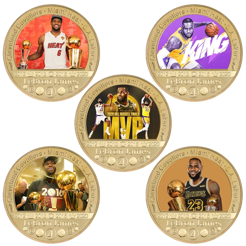 

Basketball Legend Gold Plated Coin Collectibles with Coin Holder Sports MVP Player Original Coin Set US Souvenir Gifts for Man