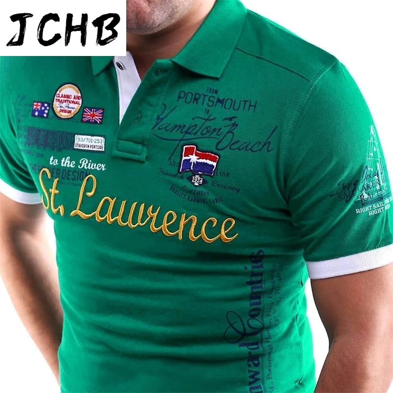 

New 2021 Arrive Men's Casual Short Sleeve POLO T-Shirt Cotton Slim Fit Tops Men Printed Tees