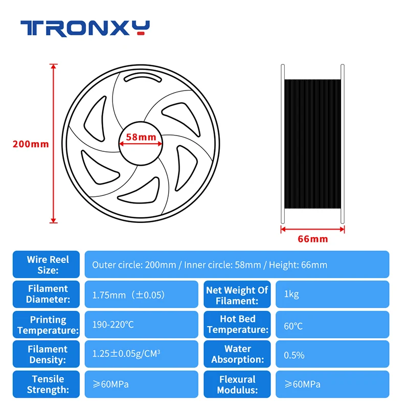 PLA-нить для 3D-принтера Tronxy 1 кг в рулоне 75 мм | Компьютеры и офис