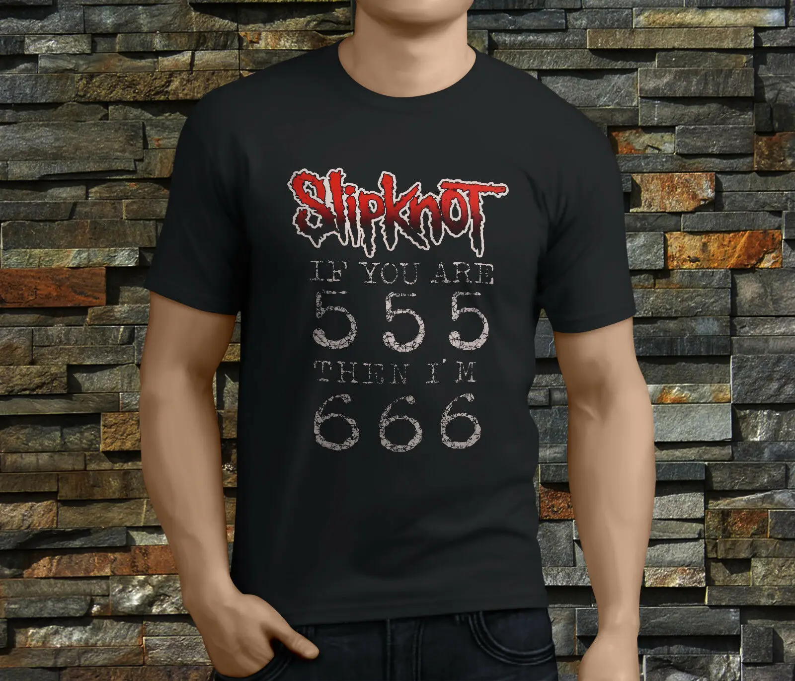 Новый Slipknot в том случае если вы 555 затем Im 666 Rock Band для мужчин Черная футболка