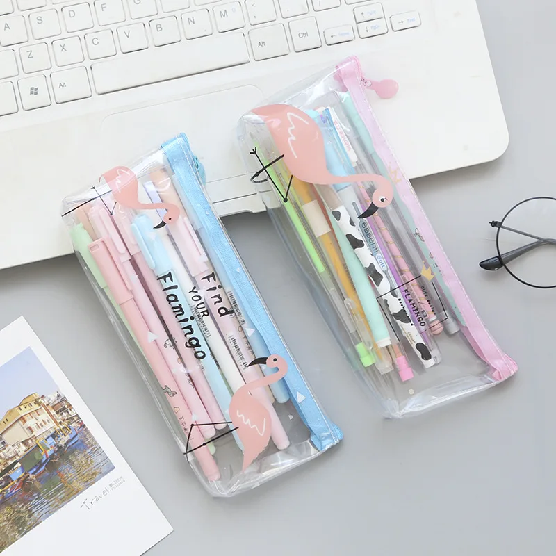 Водостойкий пенал с фламинго чехол для карандашей из ПВХ сумка хранения