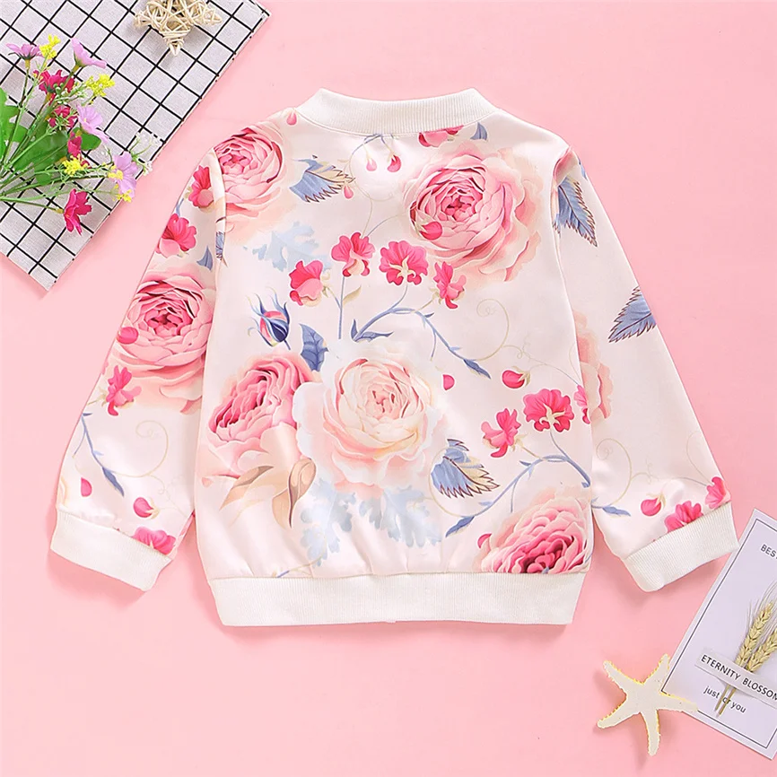 Куртка для девочек 2020 Одежда маленьких Топы на молнии с длинными рукавами и