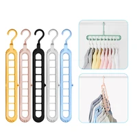 5pcslot clothes hanger multi port support circle clothes drying racks 9 hole rotating multifunction plastic scarf storage rack