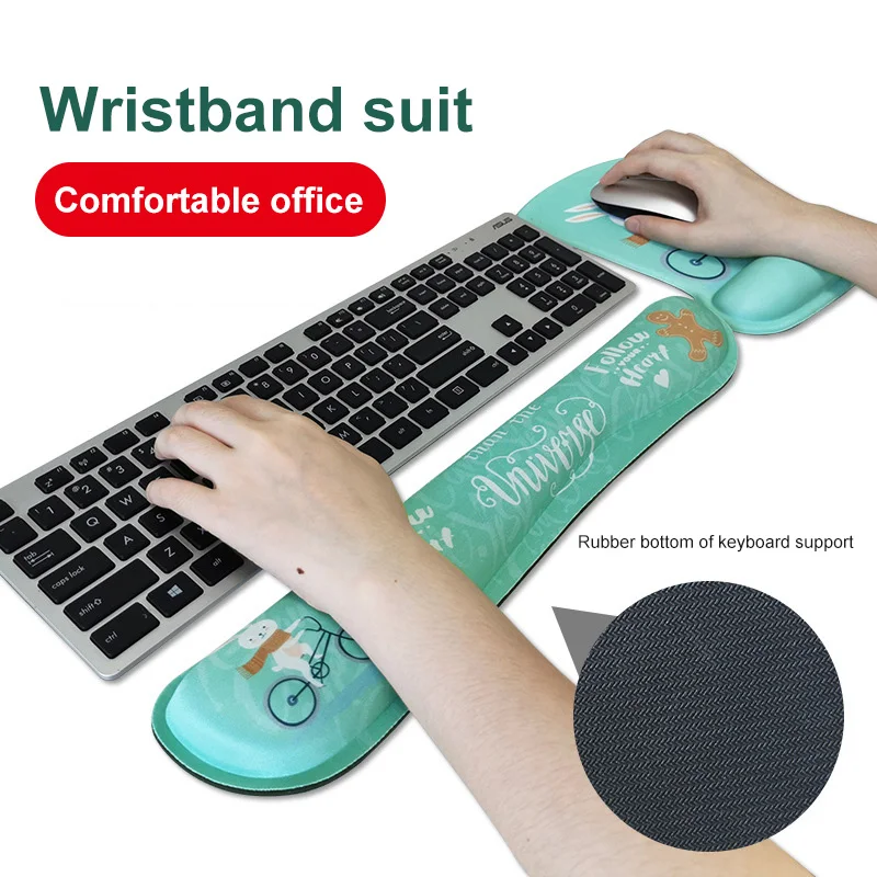 

Memory Gel Ergonomic Keyboard And Mouse Wrist Rest Support Mouse Pad Set Office