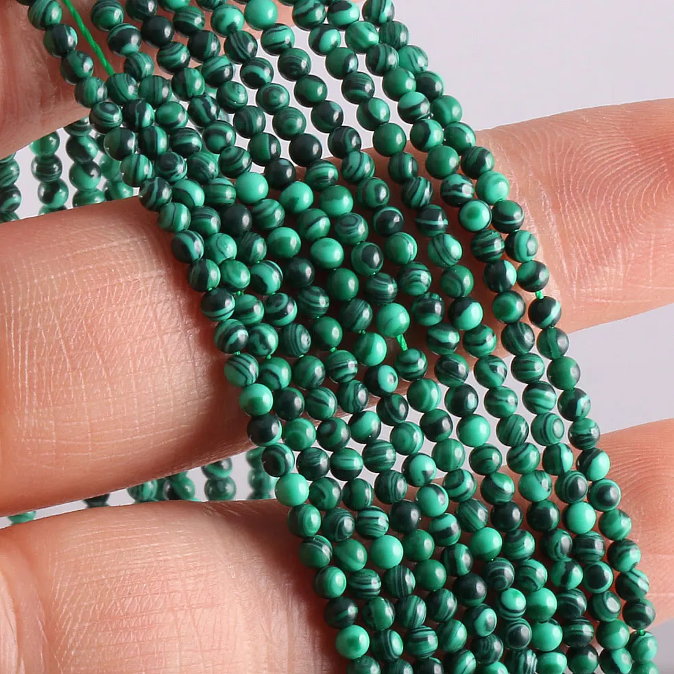 

Natural Stone Beads Round Malachites Loose Beads for Women Charms Jewelry Accessories Making Bracelet Necklace Crafts