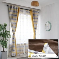 custom nordic geometric curtain for living room bedroom shading curtains simple modern mosaic voile blackout curtains tulles