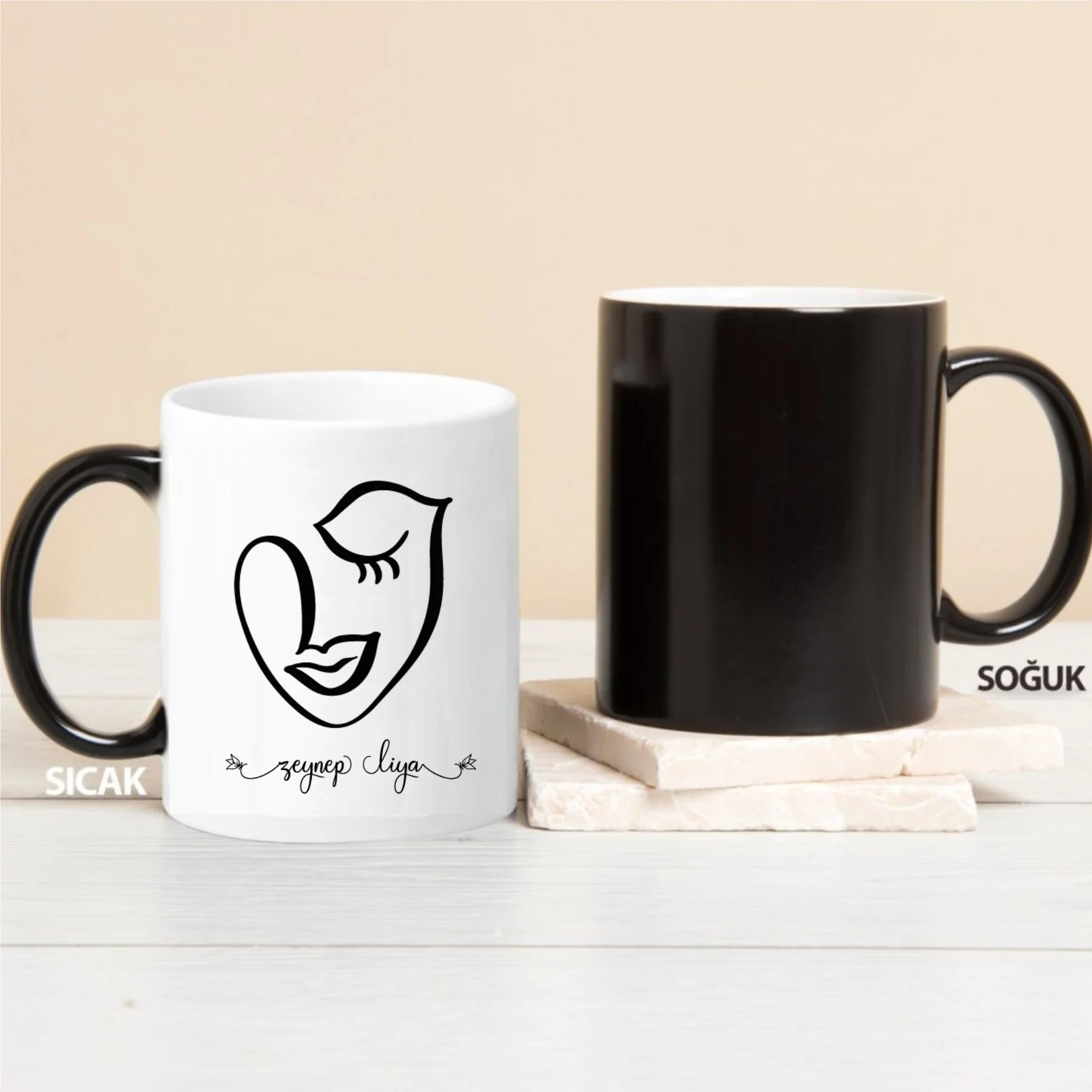 

Personalized Abstract Face Design Magic Mug-3