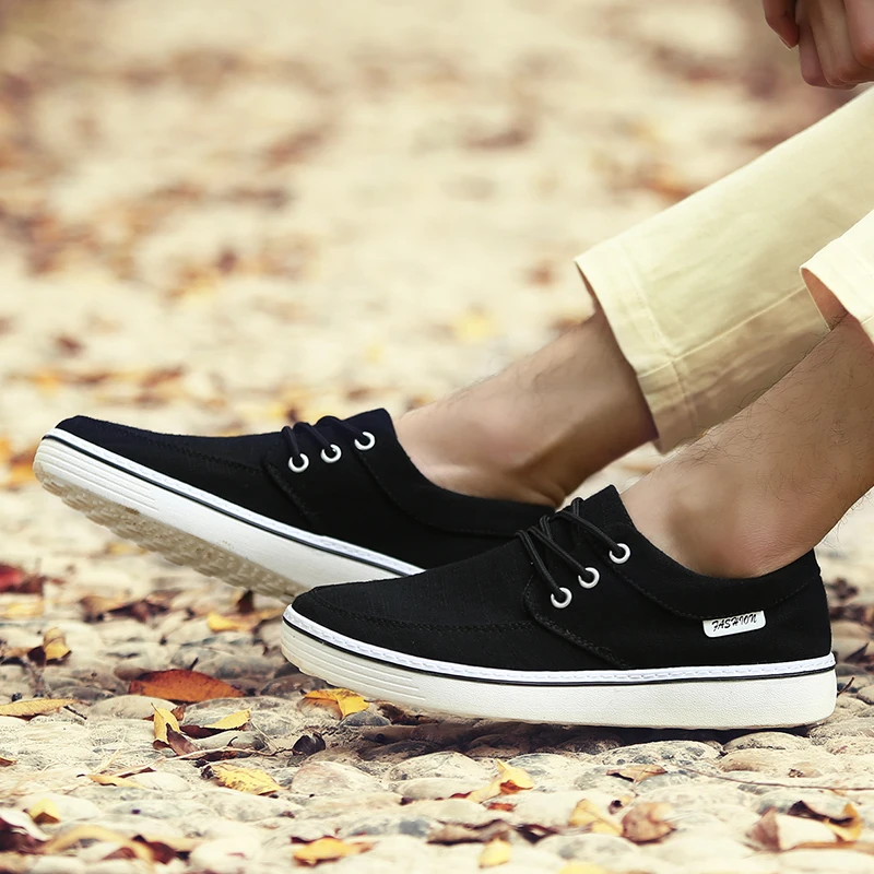 

Popular Style Men Casual Shoes Flats Male Sneakers Lace Up Canvas Footwear Black Blue Walking Zapatillas Soft Jogging Tennis 45