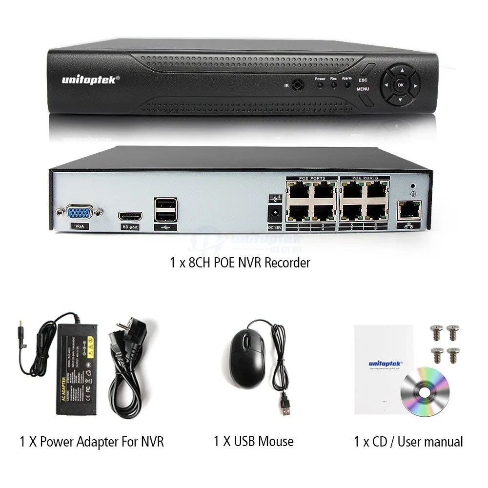 4CH 8CH 5MP CCTV NVR 48V PoE 4*5MP/8 * Мп видеонаблюдения безопасности видео рекордер ONVIF IP камера