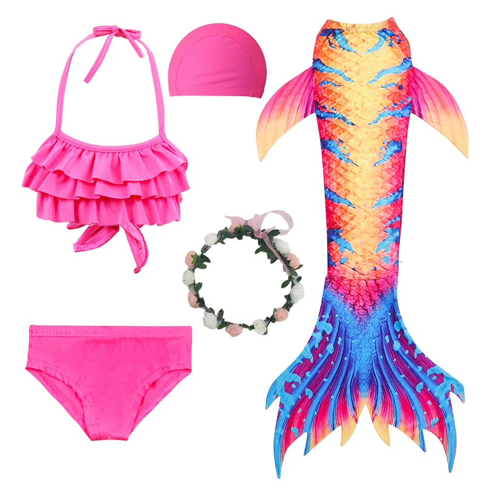Детский пляжный костюм Русалочки купальный с моноластами для девочек бикини