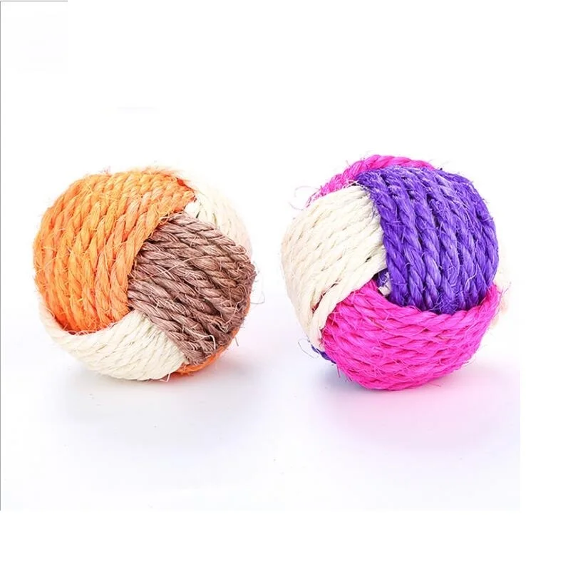 Pet Soft Toys Cotton Dog Ball Durable sisal hemp Chew Training Teething for Small to Medium Puppy | Дом и сад
