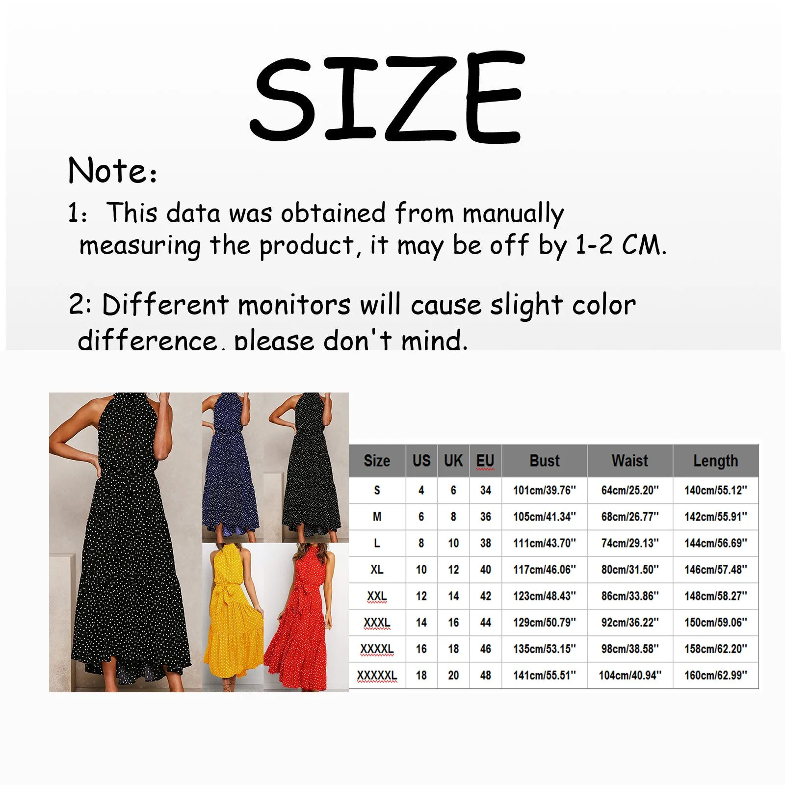

2021 Summer bohemian beach dress Halter Neck Round Neck High Waist Large Dress Polka Dot Print Lace Sleeveless Dress