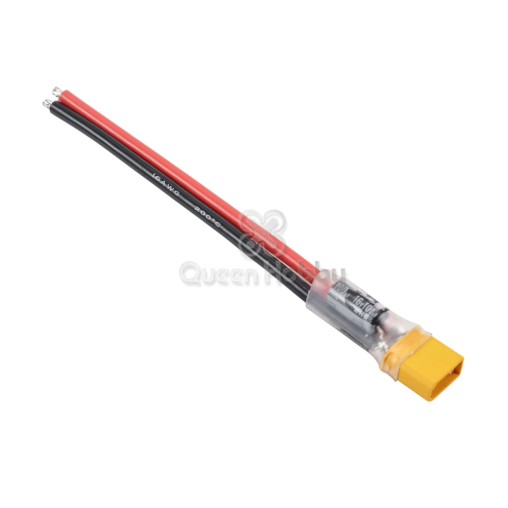 Силовой конденсатор с разъемом XT30 100μF для Mobula7 HD TRASHCAN UR85 UR85HD Crazybee F3 F4 запчасти