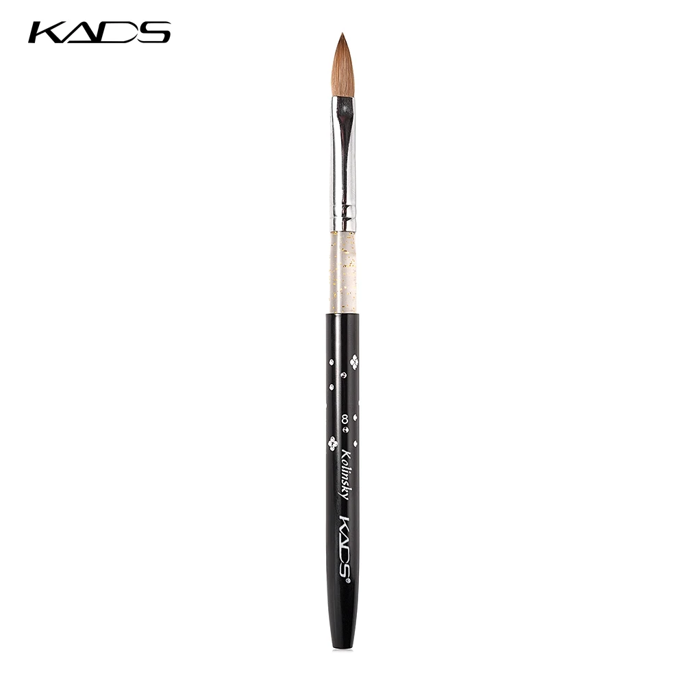 Kads Размеры 8 # черный 100% Колонок Соболь Cepillos. Профессиональных акриловых ногтей