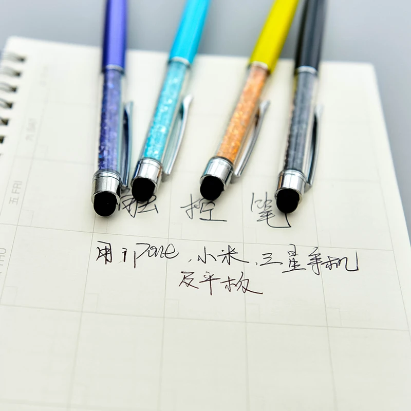 Красивая шариковая ручка с кристаллами модный креативный стилус сенсорная для