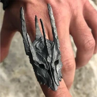 eyhimd unique gothic mens black skull ring 316l stainless steel heavy rings for men punk biker fashion party jewelry gifts