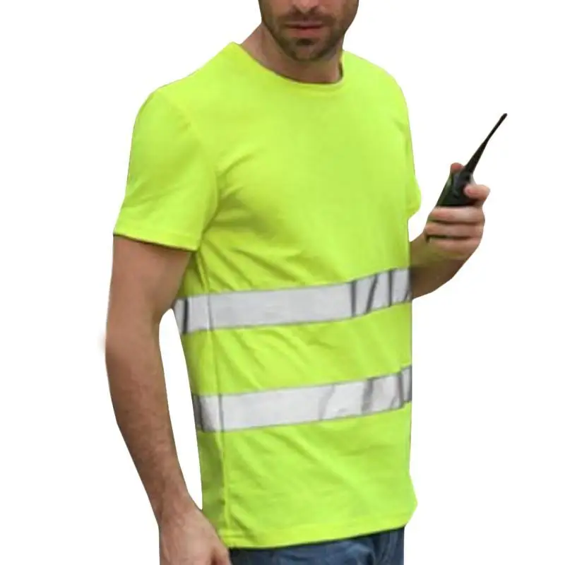 Unisex Reflective Work Shirt High Visibility Safety Casual Baggy Vest Breathable Businss Clothes Reflective Work Tshirt Workwear images - 6