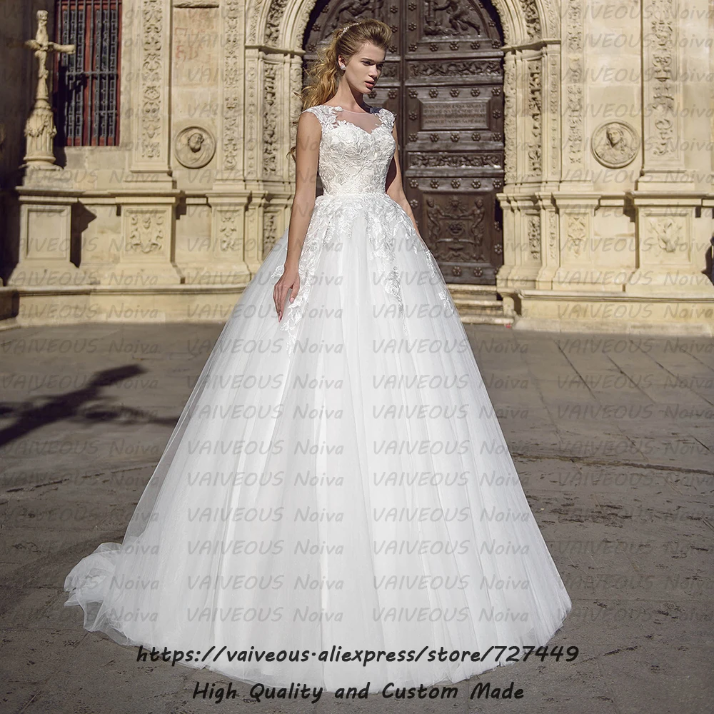 Vestidos de Novia Новые Модные свадебные платья романтические кружевные тюлевые