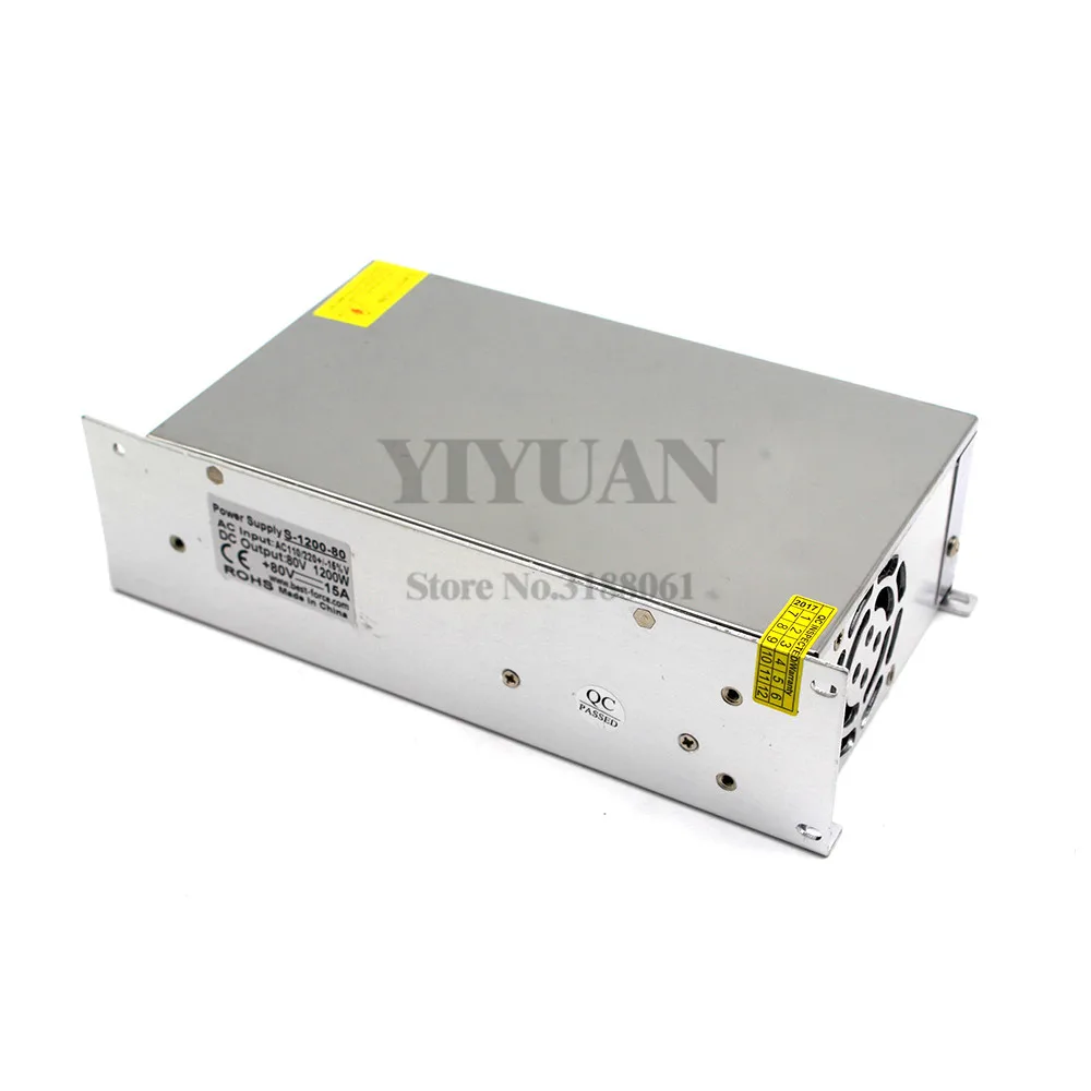 Импульсный источник питания трансформатор постоянного тока 80 в 15A 1200 Вт 220 В 110 AC