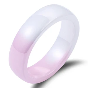 6mm Pink White 6 мм гладкое красное керамическое кольцо для женщин простой стиль керамическое свадебное кольцо вечерние женские цветок ювелирный подарок на палец Прямая поставка - Цвет основного камня: 6mm Pink White