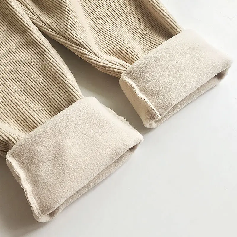 Beige Корейская мода, вельветовые брюки хиппи, уличная одежда, свободные спортивные штаны, новинка, высокая уличная Панк Рейв, узкие брюки, повседневные брюки - Цвет: Beige
