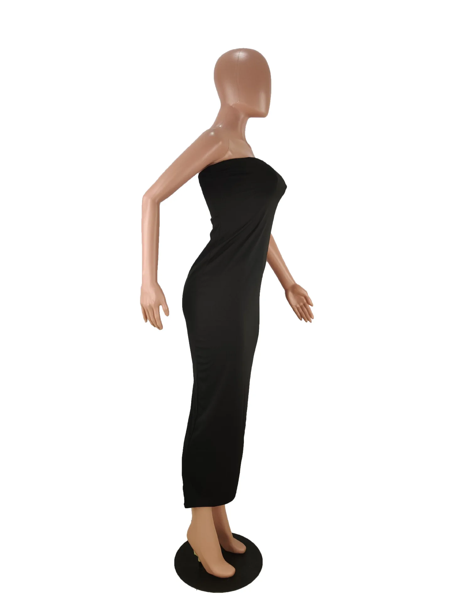 

2020 Summer New Dress Hot Selling Solid Color Wrapped Chest Tight Split Sexy Dress European and American Women's Clothing